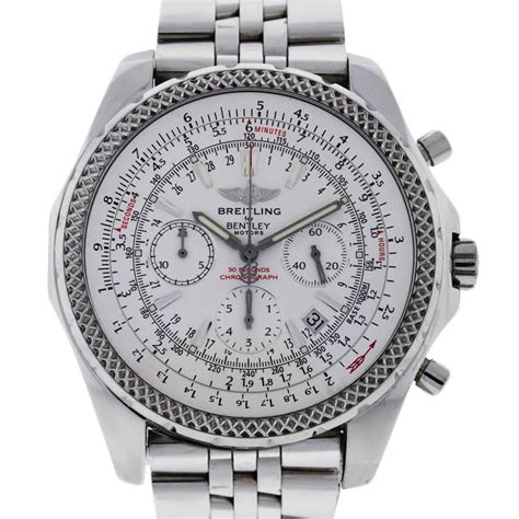 breitling white face watch automatic